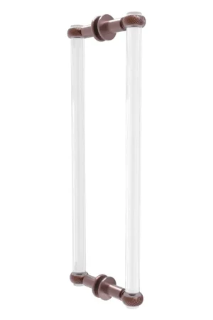 Allied Brass Clearview 19" x 1.7" Antique Copper Solid Brass Back-to-Back Shower Door Pull With Twisted Accents Luxury