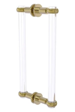 Allied Brass Clearview 13" x 1.7" Unlacquered Brass Solid Brass Back-to-Back Shower Door Pull With Twisted Accents Bulk Order
