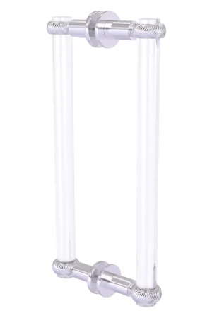 Allied Brass Clearview 13" x 1.7" Satin Chrome Solid Brass Back-to-Back Shower Door Pull With Twisted Accents Best Seller