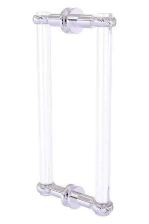 Allied Brass Clearview 13" x 1.7" Polished Chrome Solid Brass Back-to-Back Shower Door Pull With Twisted Accents Professional Grade