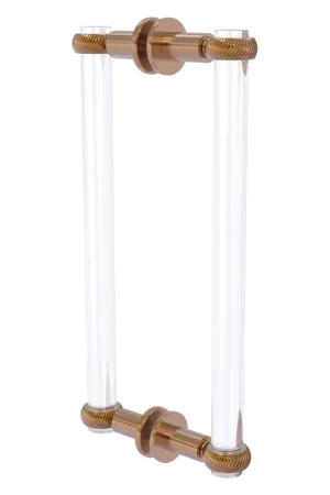 Allied Brass Clearview 13" x 1.7" Brushed Bronze Solid Brass Back-to-Back Shower Door Pull With Twisted Accents Luxury