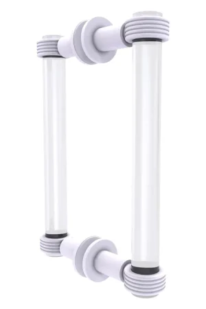 Allied Brass Clearview 9" x 1.7" Matte White Solid Brass Back-to-Back Shower Door Pull With Grooved Accents Free Delivery