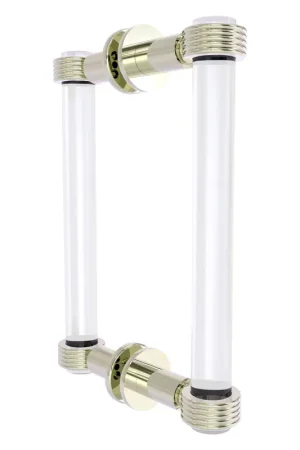 Allied Brass Clearview 9" x 1.7" Polished Nickel Solid Brass Back-to-Back Shower Door Pull With Grooved Accents Exclusive
