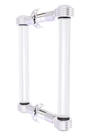 Allied Brass Clearview 9" x 1.7" Polished Chrome Solid Brass Back-to-Back Shower Door Pull With Grooved Accents Buy Today