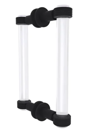 Allied Brass Clearview 9" x 1.7" Matte Black Solid Brass Back-to-Back Shower Door Pull With Grooved Accents Express Delivery