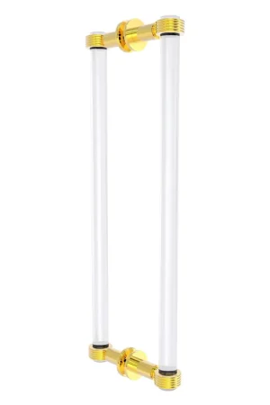 Allied Brass Clearview 19" x 1.7" Polished Brass Solid Brass Back-to-Back Shower Door Pull With Grooved Accents Special Discount