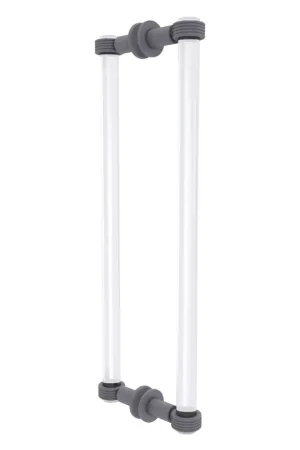 Allied Brass Clearview 19" x 1.7" Matte Gray Solid Brass Back-to-Back Shower Door Pull With Grooved Accents Must Have