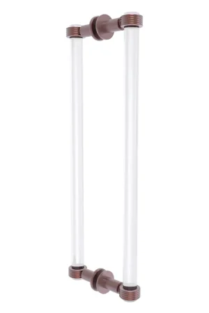 Allied Brass Clearview 19" x 1.7" Antique Copper Solid Brass Back-to-Back Shower Door Pull With Grooved Accents Special Offer
