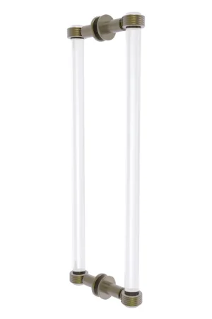 Allied Brass Clearview 19" x 1.7" Antique Brass Solid Brass Back-to-Back Shower Door Pull With Grooved Accents Brand New