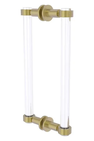 Allied Brass Clearview 13" x 1.7" Satin Brass Solid Brass Back-to-Back Shower Door Pull With Grooved Accents While Supplies Last