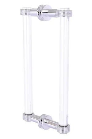 Allied Brass Clearview 13" x 1.7" Polished Chrome Solid Brass Back-to-Back Shower Door Pull With Grooved Accents Weekend Sale