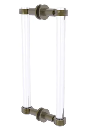 Allied Brass Clearview 13" x 1.7" Antique Brass Solid Brass Back-to-Back Shower Door Pull With Grooved Accents Genuine