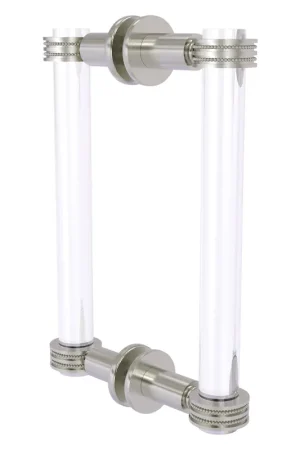 Allied Brass Clearview 9" x 1.7" Satin Nickel Solid Brass Back-to-Back Shower Door Pull With Dotted Accents Fast Shipping