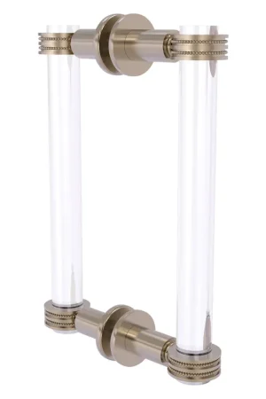 Allied Brass Clearview 9" x 1.7" Antique Pewter Solid Brass Back-to-Back Shower Door Pull With Dotted Accents Special Discount