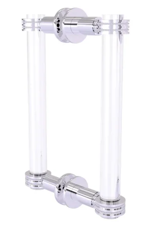 Allied Brass Clearview 9" x 1.7" Polished Chrome Solid Brass Back-to-Back Shower Door Pull With Dotted Accents Best Price