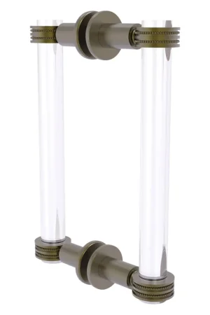 Allied Brass Clearview 9" x 1.7" Antique Brass Solid Brass Back-to-Back Shower Door Pull With Dotted Accents Best Price