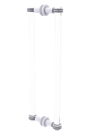 Allied Brass Clearview 19" x 1.7" Matte White Solid Brass Back-to-Back Shower Door Pull With Dotted Accents Best Seller