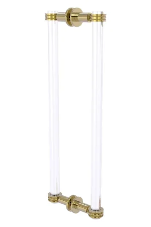 Allied Brass Clearview 19" x 1.7" Unlacquered Brass Solid Brass Back-to-Back Shower Door Pull With Dotted Accents Free Returns