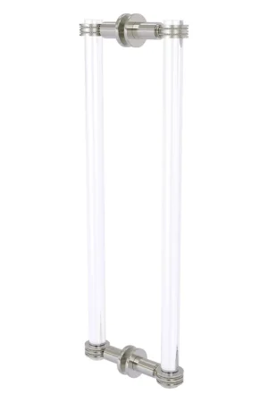 Allied Brass Clearview 19" x 1.7" Satin Nickel Solid Brass Back-to-Back Shower Door Pull With Dotted Accents Special Offer