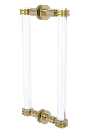 Allied Brass Clearview 13" x 1.7" Unlacquered Brass Solid Brass Back-to-Back Shower Door Pull With Dotted Accents Discount