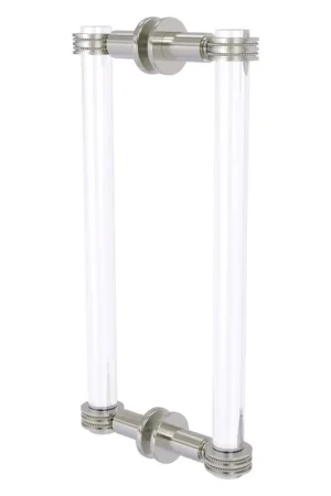 Allied Brass Clearview 13" x 1.7" Satin Nickel Solid Brass Back-to-Back Shower Door Pull With Dotted Accents Best Choice