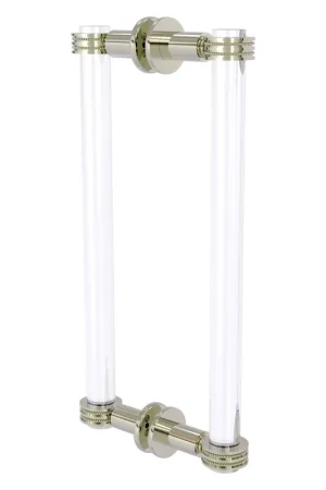 Allied Brass Clearview 13" x 1.7" Polished Nickel Solid Brass Back-to-Back Shower Door Pull With Dotted Accents Reduced Price