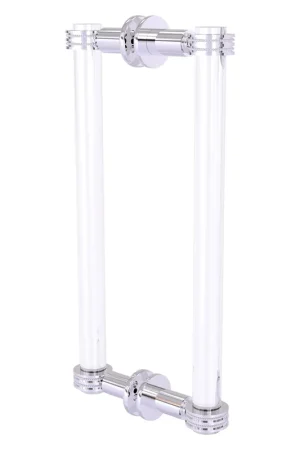 Allied Brass Clearview 13" x 1.7" Polished Chrome Solid Brass Back-to-Back Shower Door Pull With Dotted Accents Reduced Price