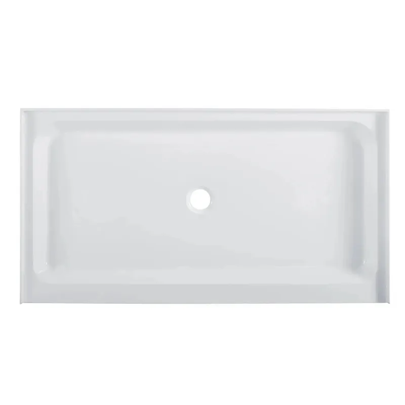 Last Chance Swiss Madison Voltaire 60" x 34" Three-Wall Alcove White Center Drain Shower Base With Built-In Integral Flange