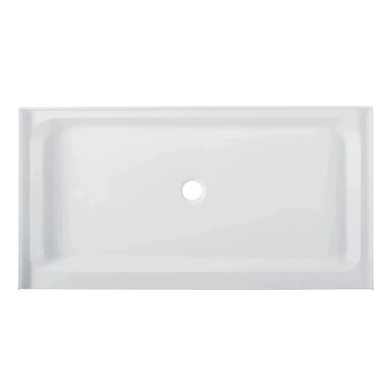 Swiss Madison Voltaire 60" x 32" Three-Wall Alcove White Center Drain Shower Base With Built-In Integral Flange Genuine