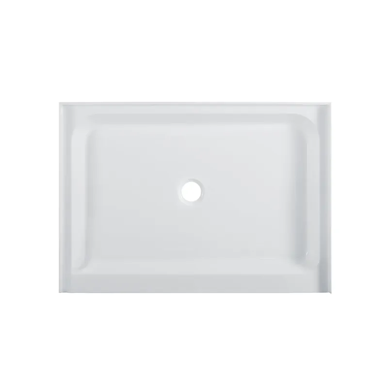 Certified Swiss Madison Voltaire 48" x 36" Three-Wall Alcove White Center-Hand Drain Shower Base With Built-In Integral Flange