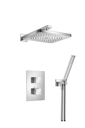 Affordable Flusso Faucets Serie 196 Two Output Shower Set With Shower Head and Hand Held in Chrome (196.7050CP)