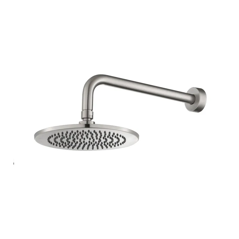 Flusso Faucets Universal Fixtures 8" Solid Brass Showerhead / Rainhead With 12" Wall Mount Shower Arm in Brushed Nickel (HS1002WBN) Order Now
