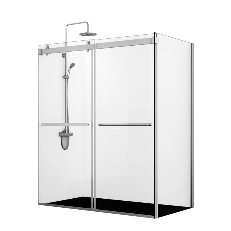 Deal Vinnova Spezia 68" x 76" Rectangle Double Sliding Frameless Shower Enclosure in Polished Chrome Finish