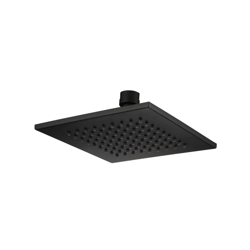 Same Day Shipping Flusso Faucets Universal Fixtures 6" Single Function Square Matte Black Solid Brass Rain Shower Head