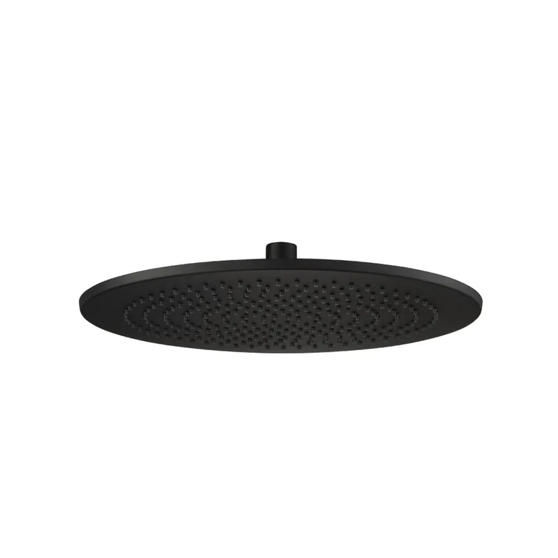 Flusso Faucets Universal Fixtures 12" Single Function Round Matte Black Solid Brass Rain Shower Head Viral