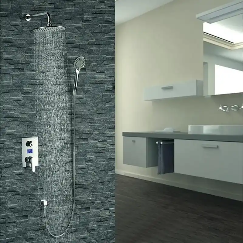 Reduced Price Fontana Mendoza 8" Chrome Wall-Mounted Intelligent Shower Set With Digital Display and Hand Shower