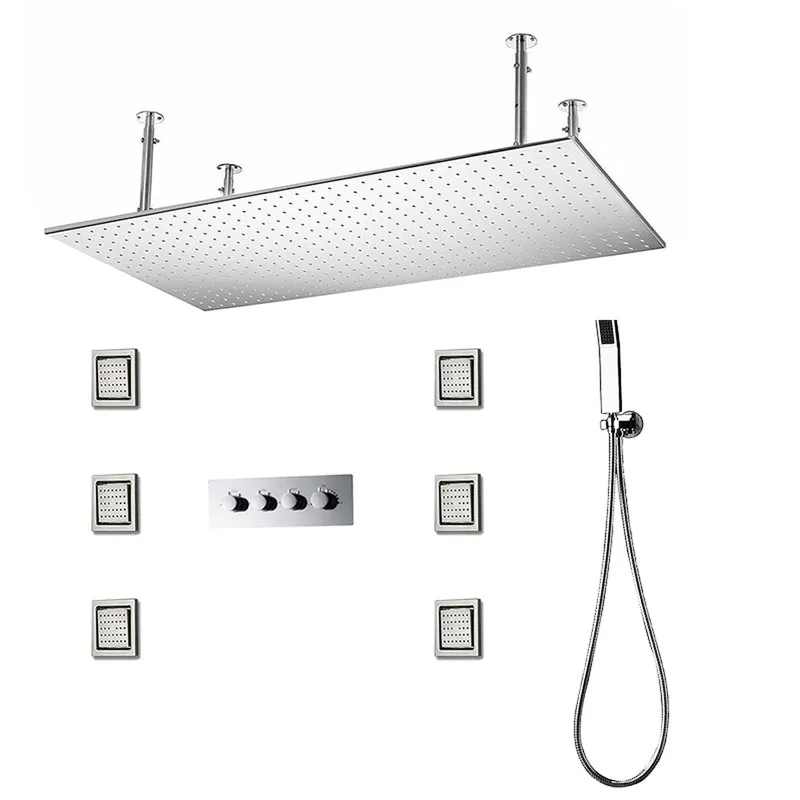 Fast Shipping Fontana Lima Chrome Luxury Stainless Steel Shower Set