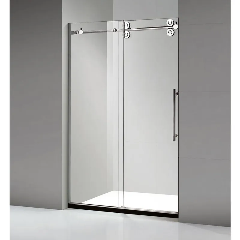 Dreamwerks 60" x 79" Clear Glass Frameless Sliding Shower Door With Stainless Steel Handles Same Day Shipping