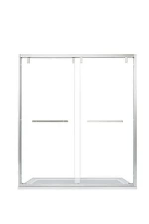 Best Price Vinnova Brescia 68" x 76"Brushed Nickel Reversible Double Sliding Bypass Framed Shower Door