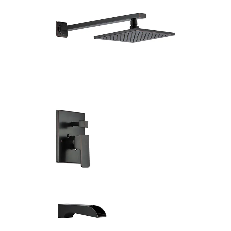 ANZZI Mezzo Series Oil Rubbed Bronze Wall-Mounted Single Handle Heavy Rain Shower Head With Bath Faucet Set Warranty Included