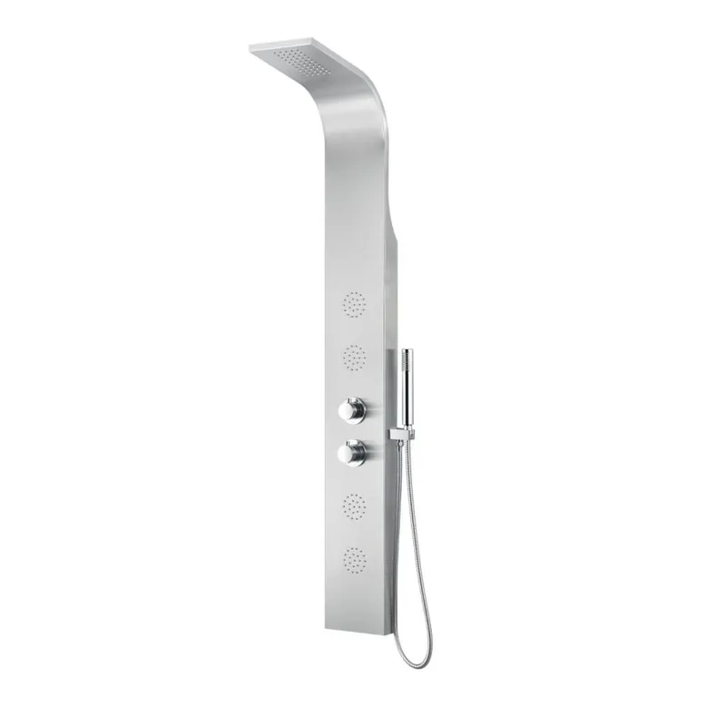 ANZZI Mayor Series 64" Brushed Stainless Steel 4-Jetted Full Body Shower Panel With Heavy Rain Shower Head and Euro-Grip Hand Sprayer Price Drop