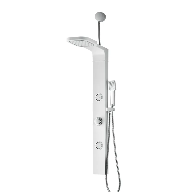 ANZZI Inland Series 44" White 2-Jetted Full Body Shower Panel With Heavy Rain Shower Head and Euro-Grip Hand Sprayer Cheap