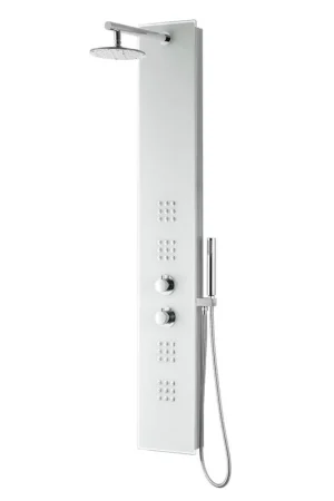 Worldwide Shipping ANZZI Veld Series 64" White 4-Jetted Full Body Shower Panel With Heavy Rain Shower Head and Euro-Grip Hand Sprayer