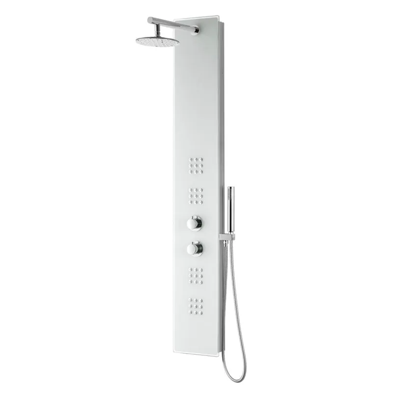 Worldwide Shipping ANZZI Veld Series 64" White 4-Jetted Full Body Shower Panel With Heavy Rain Shower Head and Euro-Grip Hand Sprayer