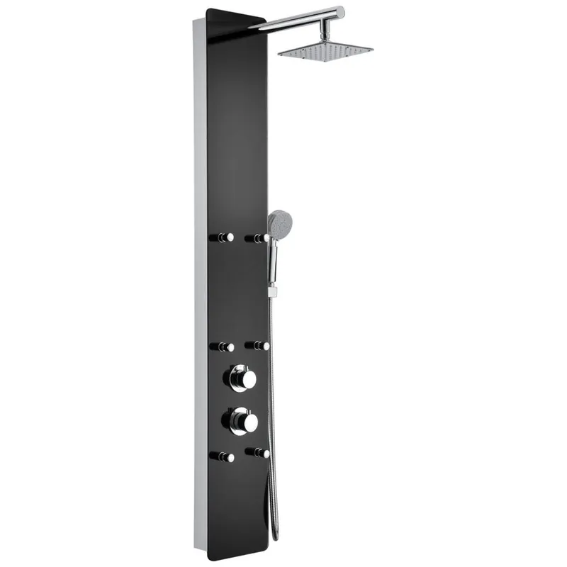 ANZZI Melody Series 59" Black 6-Jetted Full Body Shower Panel With Heavy Rain Shower Head and Euro-Grip Hand Sprayer Place Order