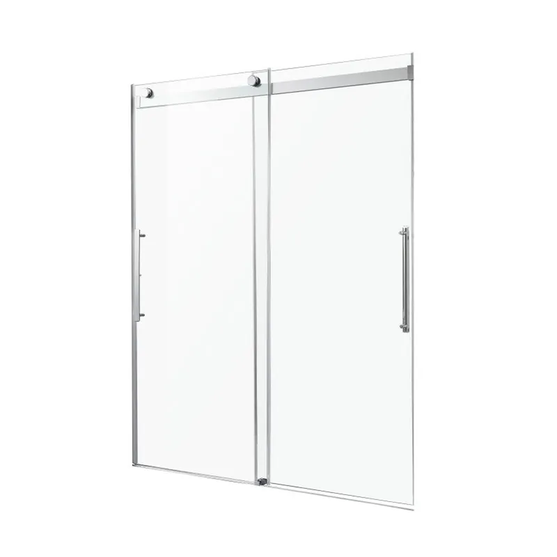 ANZZI Stellar Series 48" x 76" Frameless Rectangular Polished Chrome Sliding Shower Door With Handle and Tsunami Guard Original