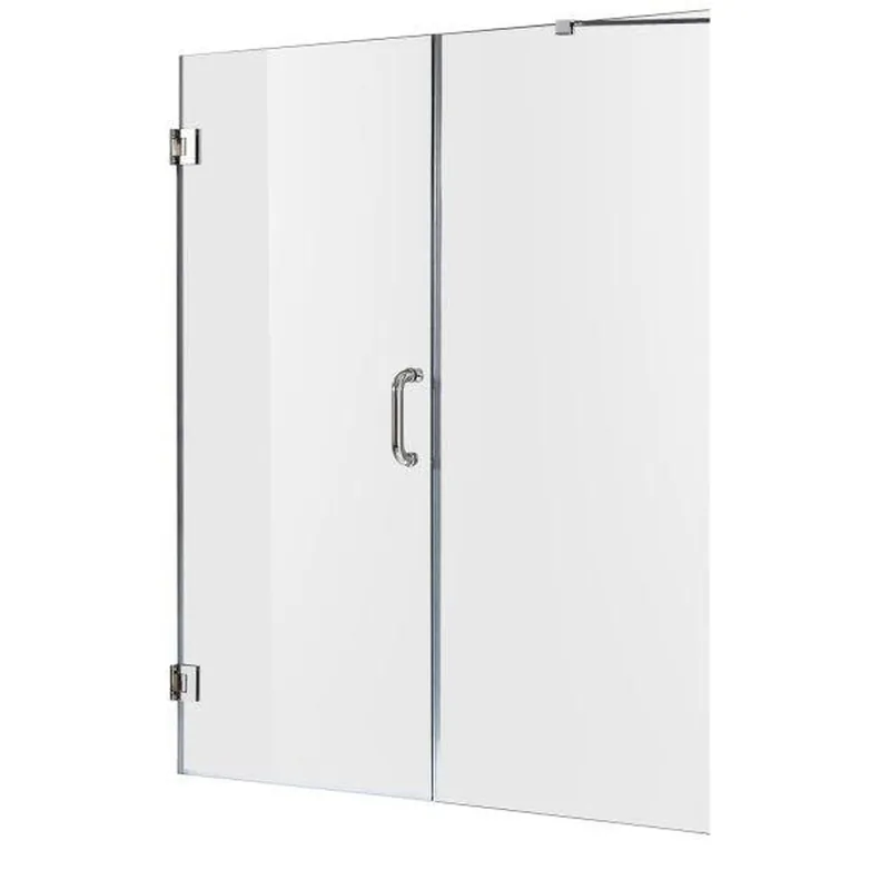 ANZZI Makata Series 60" x 72" Frameless Alcove Polished Chrome Hinged Shower Door With Handle and Tsunami Guard Discount