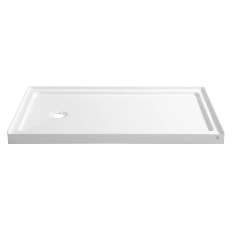 ANZZI Colossi Series 36" x 60" White Left Drain Single Threshold Shower Base With Built-in Tile Flange Editor’s Pick