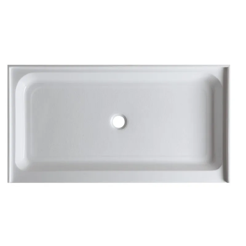 Free Delivery ANZZI Tier Series 36" x 60" Center Drain Single Threshold White Shower Base With Built-in Tile Flange