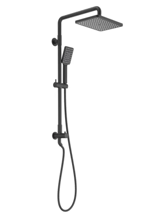 Bargain KIBI Cube Shower Column With Dual Function Shower Head in Matte Black Finish